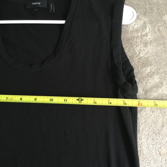 Theory Black Midi Sleeveless Pima Cotton Modal blend Shirt Dress Sz S - Picture 5 of 7